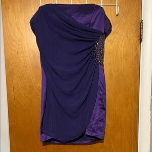 Elegant Purple Strapless Dress